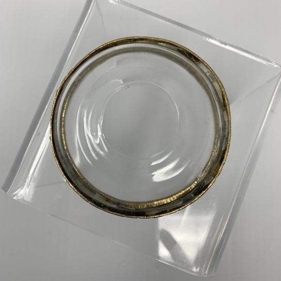 Vintage Ring Dish Sunflower Clear & Gold Catchall Trinket Jewelry - Picture 4 of 8